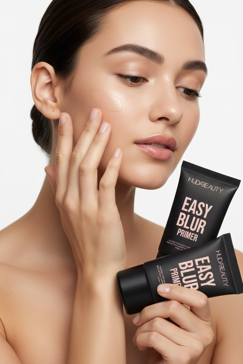 Huda Beauty Easy Blur Primer Model Shot