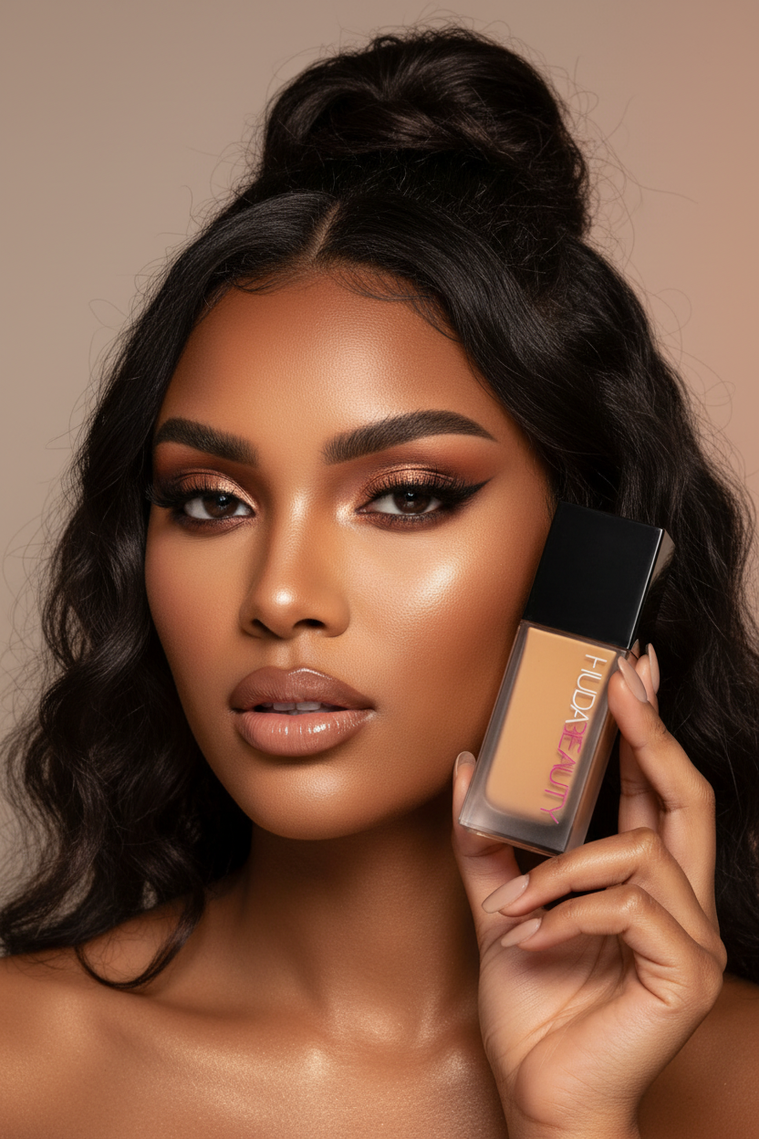 Huda Beauty Foundation Model Shot