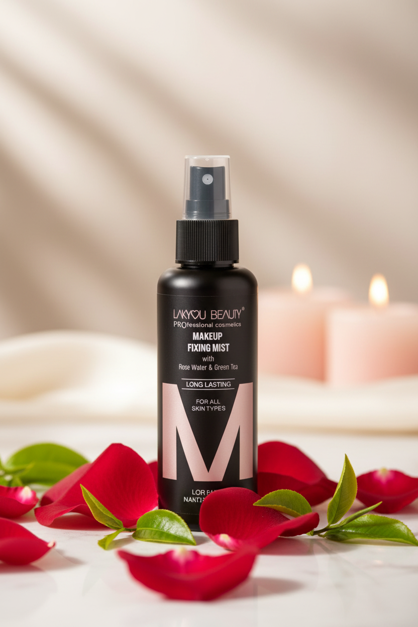 Lakyou Beauty Makeup Fixing Mist – Rose & Green Tea Editorial Shot