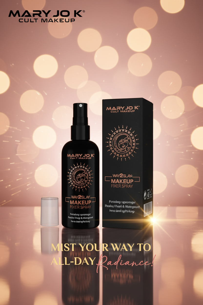 Mary Jo K Way2Slay Makeup Fixer – Rose Gold Editorial Studio Shot