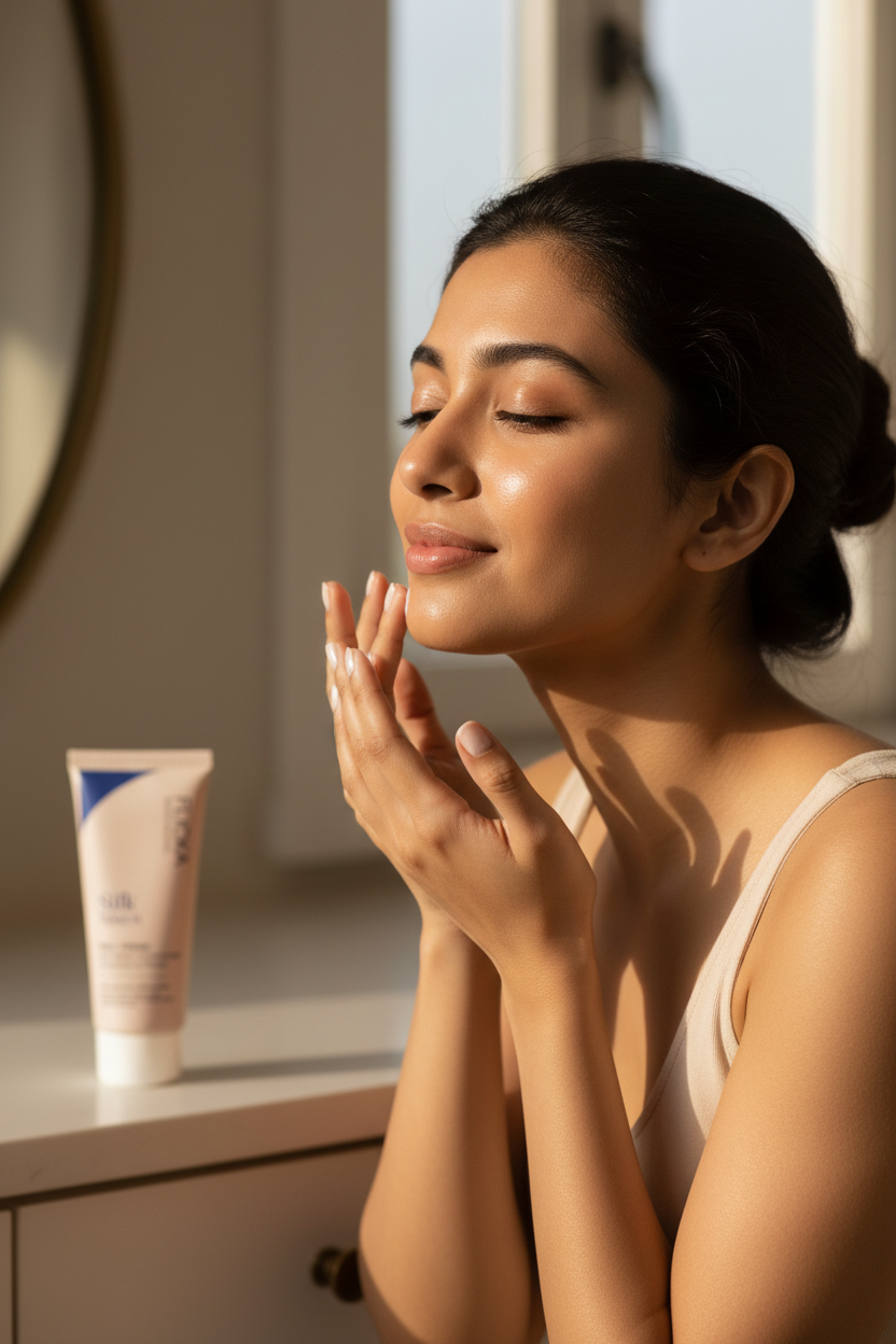 Model Using Cream