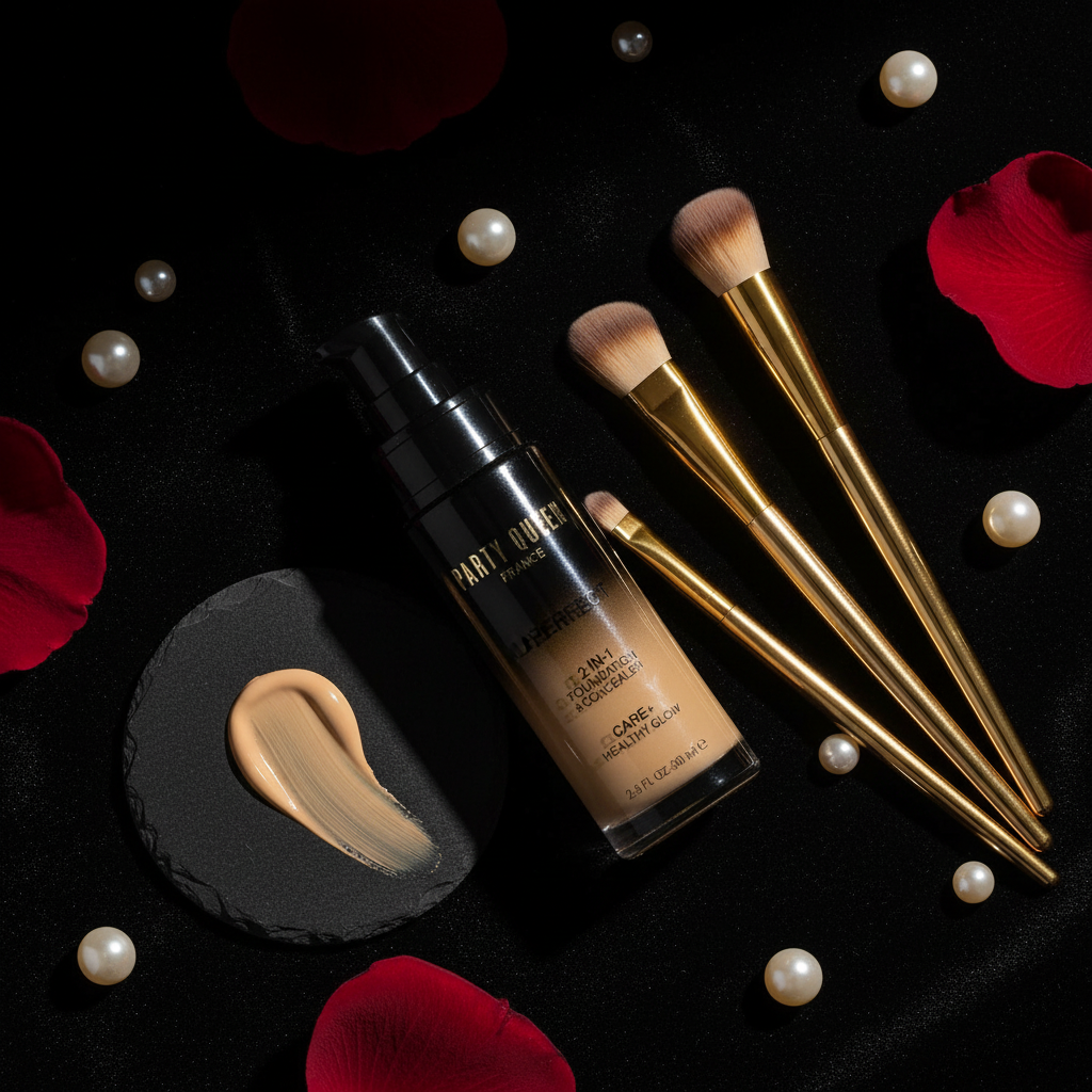 Party Queen Foundation - Editorial Flat Lay