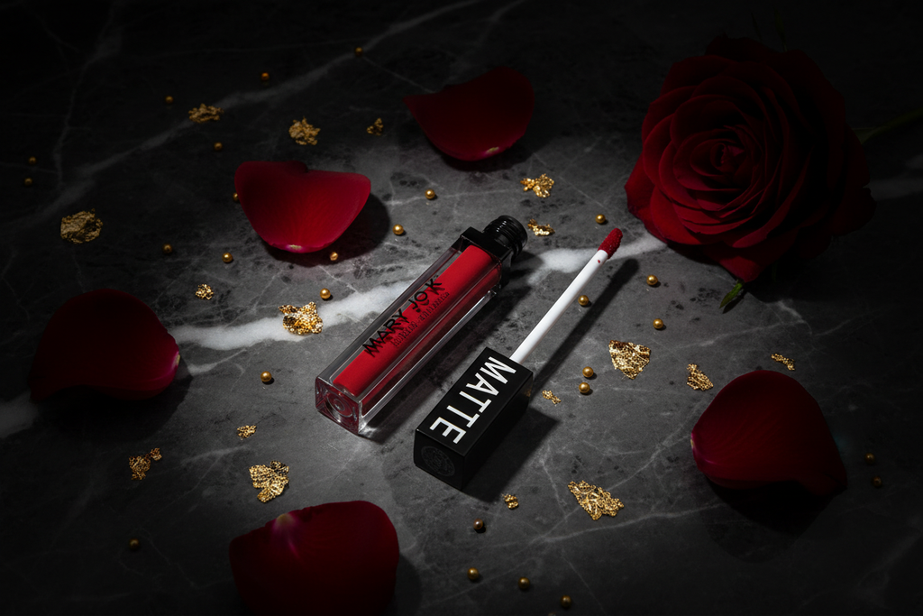 Red Matte Liquid Lipstick Flat Lay