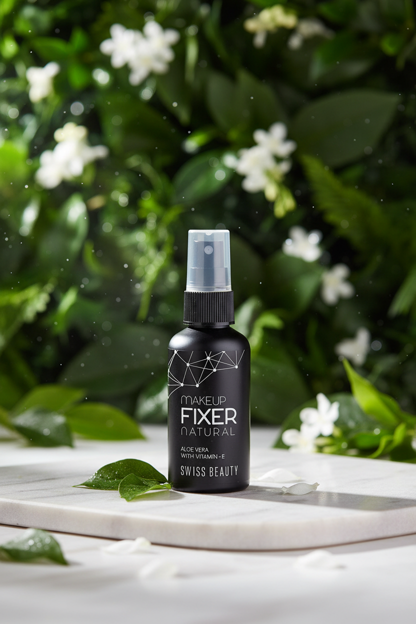 Swiss Beauty Natural Makeup Fixer – Botanical Editorial Studio Shot